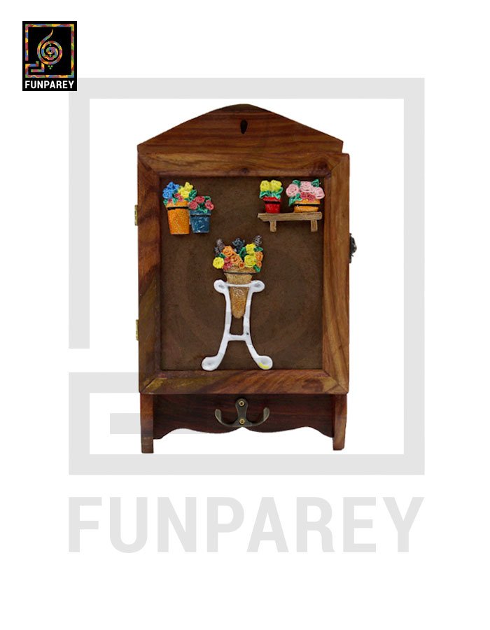 Handmade Wooden Key Holder Box 12″