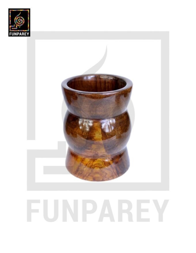 Premium Hardwood Accessory jar Hourglass Shaped