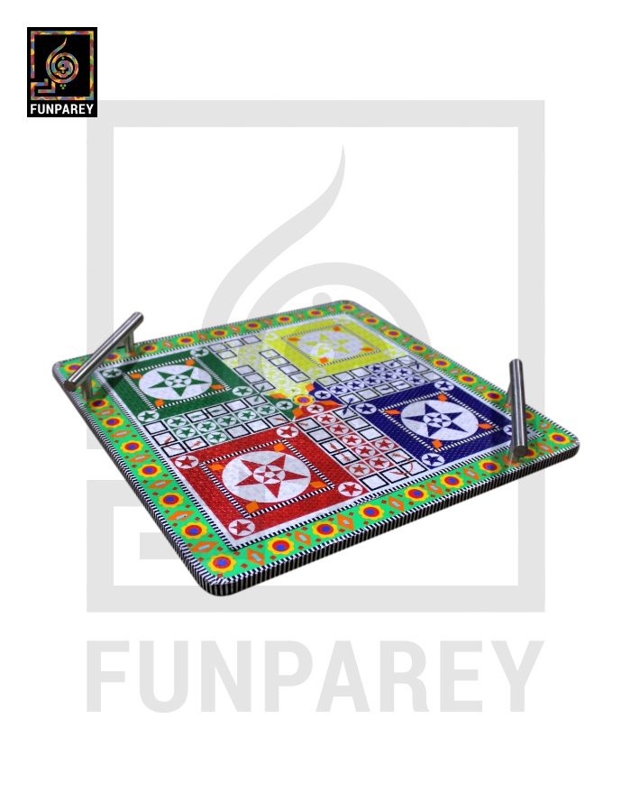 Handmade Wooden Premium Ludo Board Tray With Truck Art