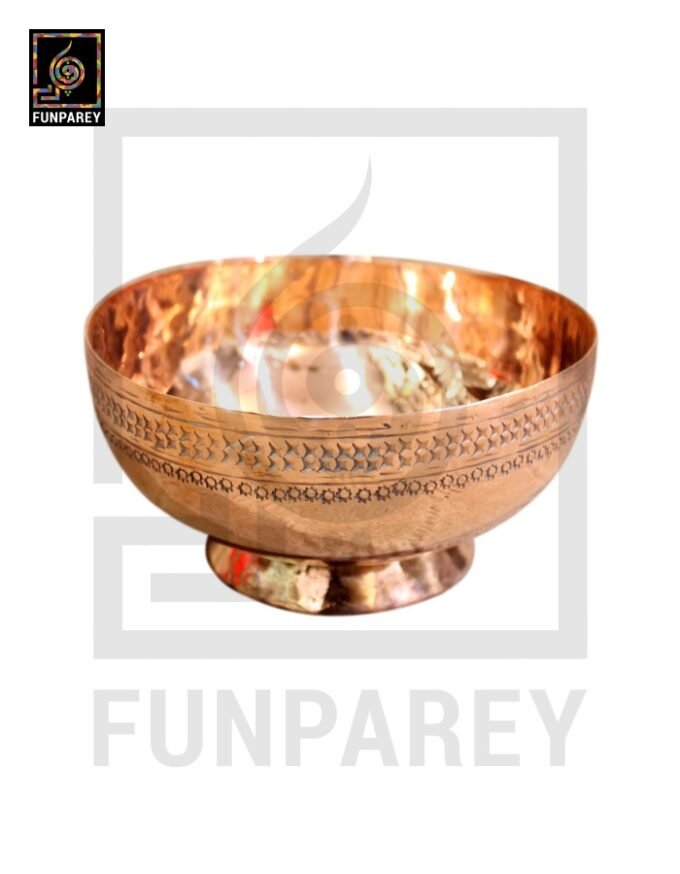 Handmade Antique Refurbished Full Copper Made Bowl Standard