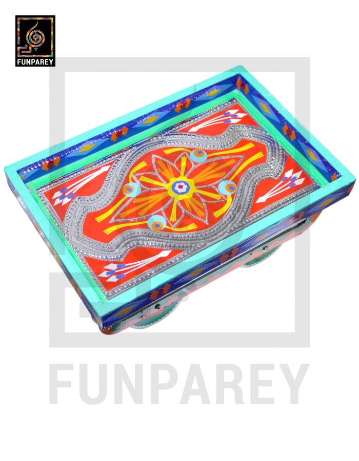 Handmade Wooden Truck Art Cart / Carriage / Rehra / Thela