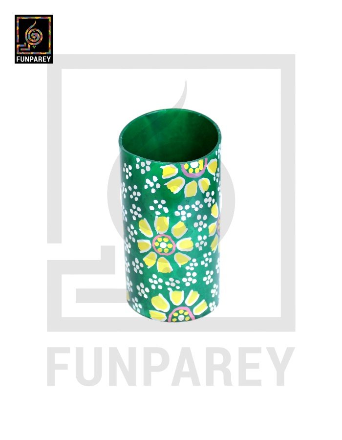 Hand Painted Accessory Jar with Truck Art