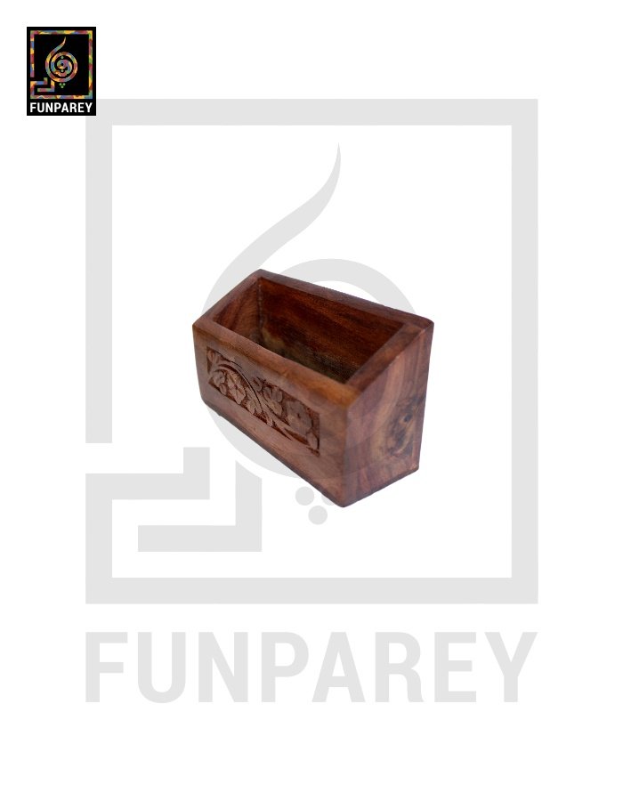 Hand Crafted Card Holder With Carving
