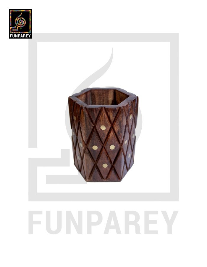 Hand Crafted Accessory Jar Hexos with brass work