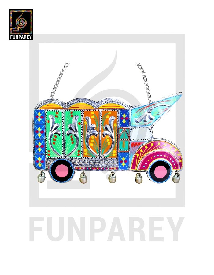 Handmade Truck Art Chamak Patti Wall Hanging Plate Truck Model Large