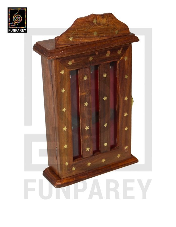 Handmade Wooden Key Holder Box 12″ with Brass Work