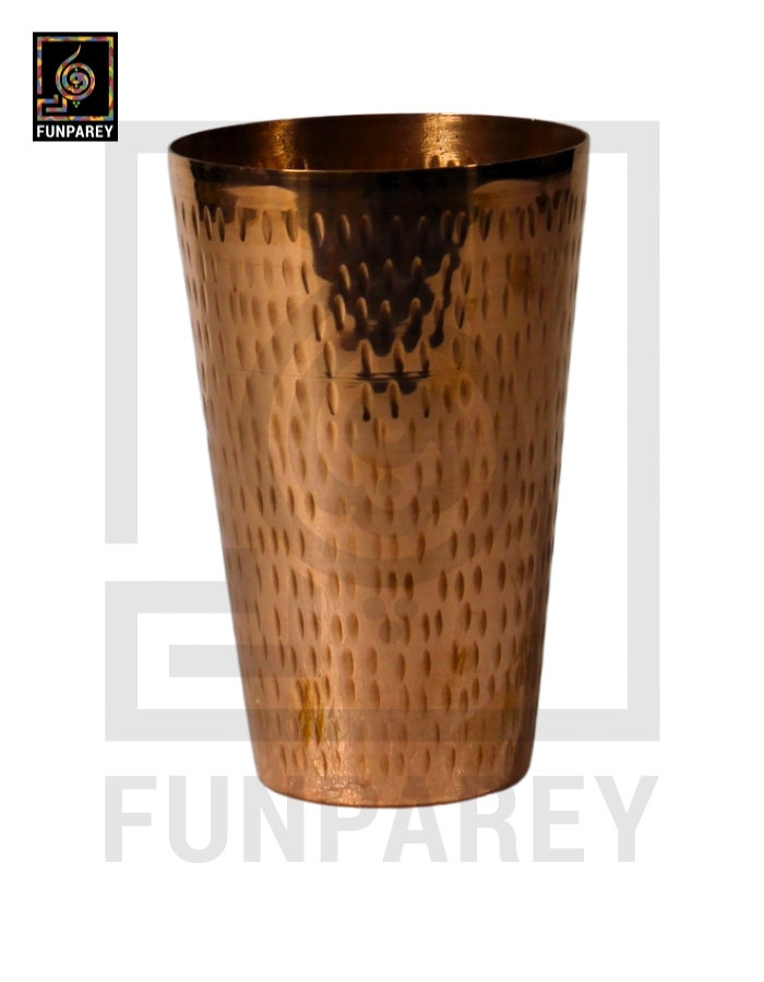 Handmade Heavy Copper Glass With Chisled Design