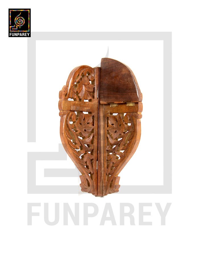 Hand Carved Wooden Corner Wall Shelf Standard