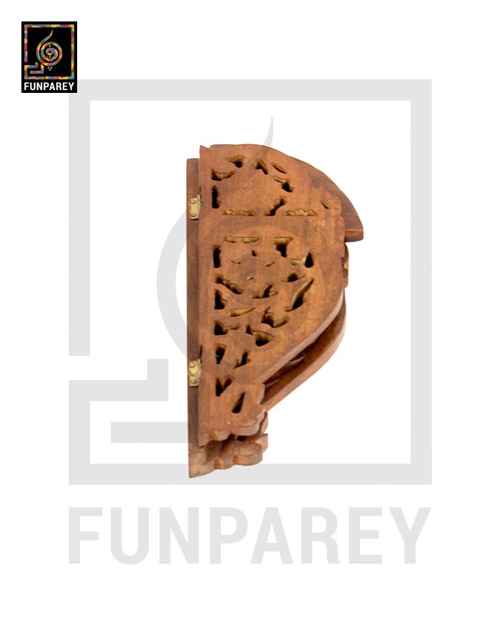 Hand Carved Wooden Corner Wall Shelf Standard