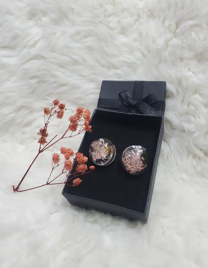 Baby's Breath Resin Earrings - Whimsical