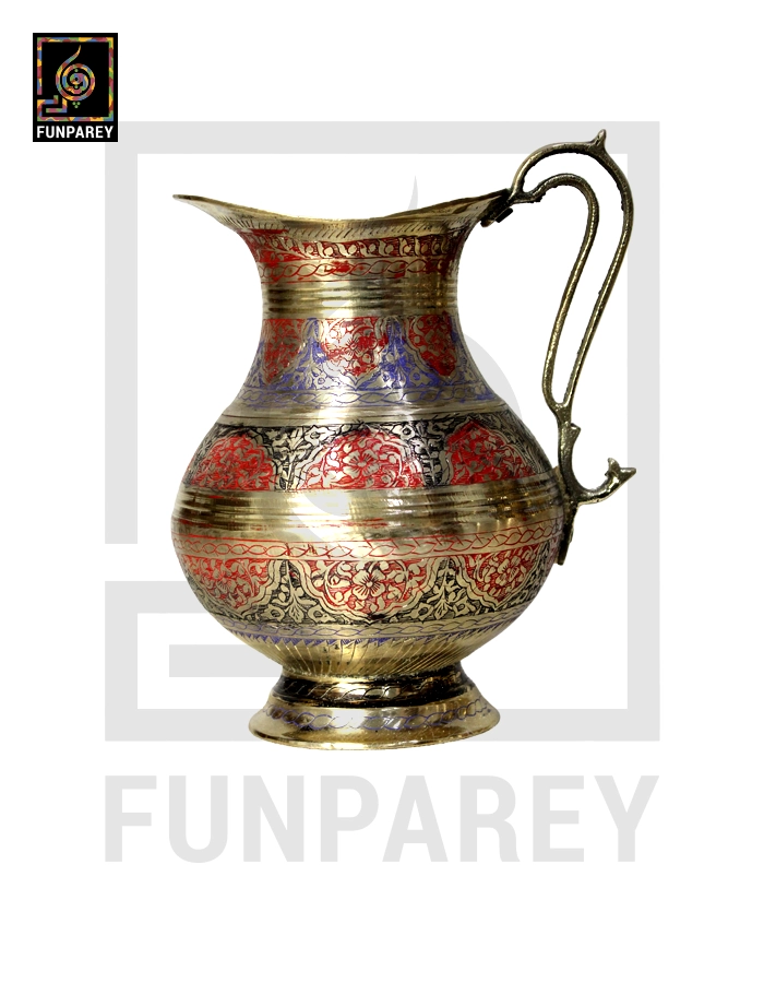 Engraved Antique Brass Jug