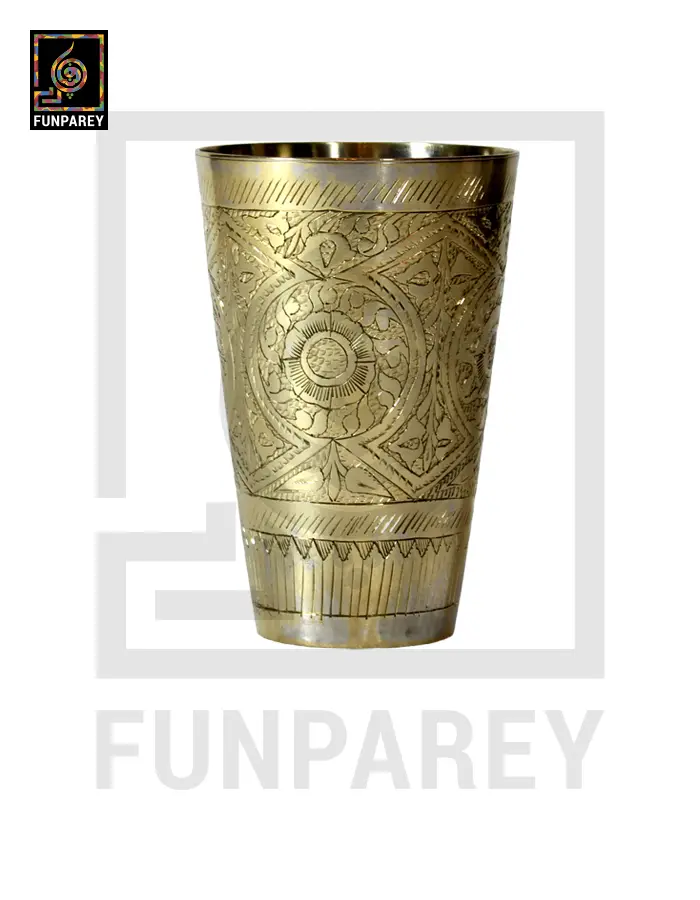 Engraved Brass Drinking Glass - Small