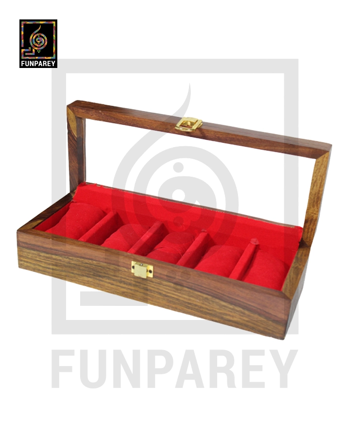 Five-Slot Velvet Display Case Jewelry Box / Watch Box
