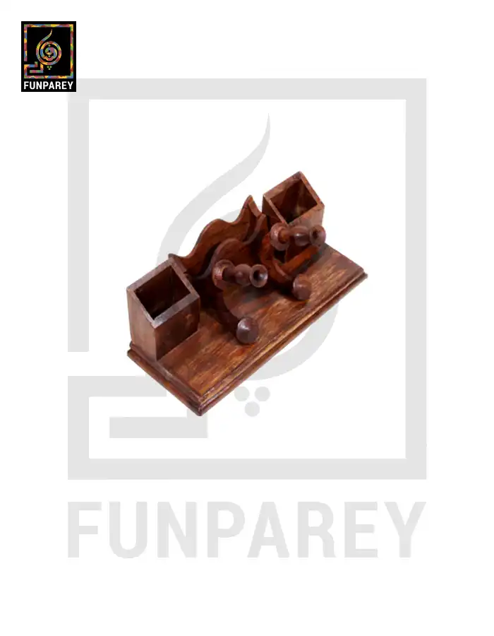 Hand Carved Classic Desk Organizer