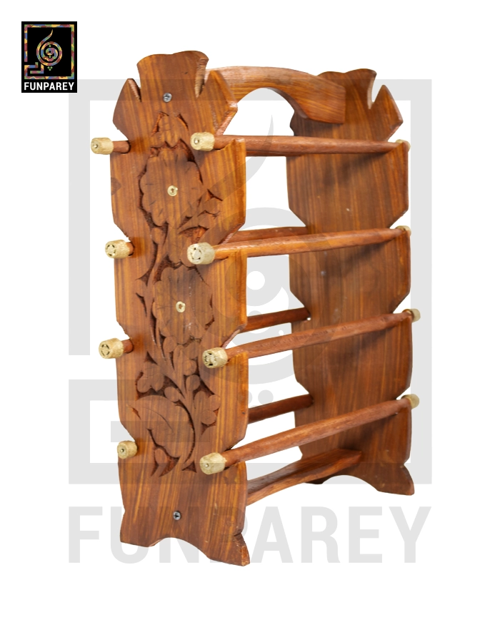 Hand Carved Wooden Bangle Stand – Extra Large