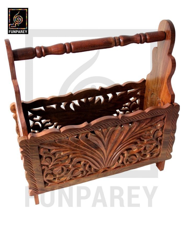 Hand Carved Wooden Premium Foldable Table Rack 15″