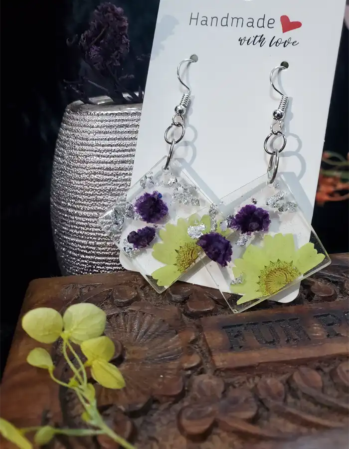 Hand Crafted Resin Earrings - Botani Twins