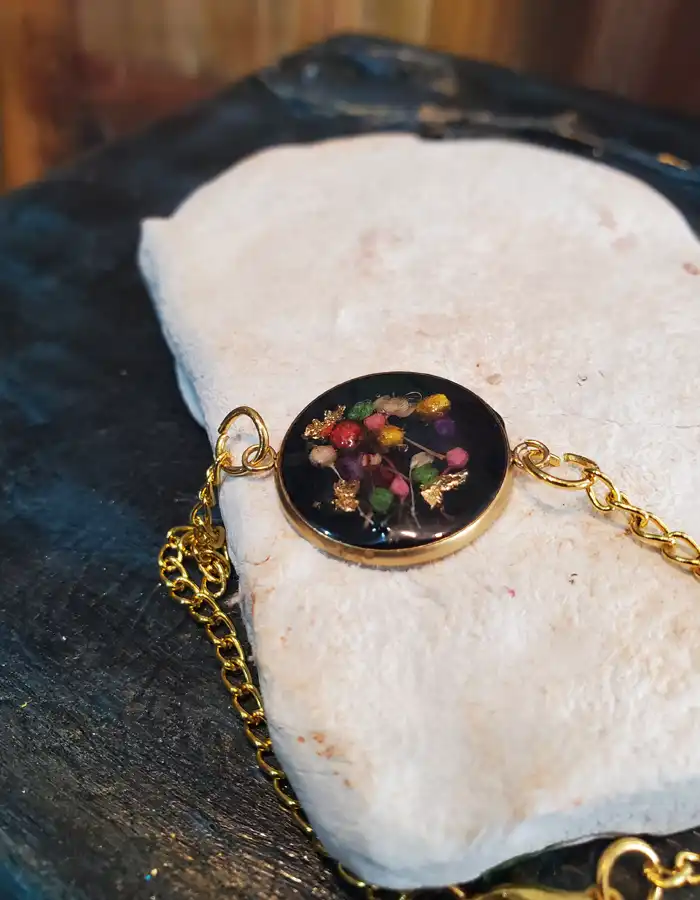 Handcrafted Resin Bracelet - Mehfil-e-Gul