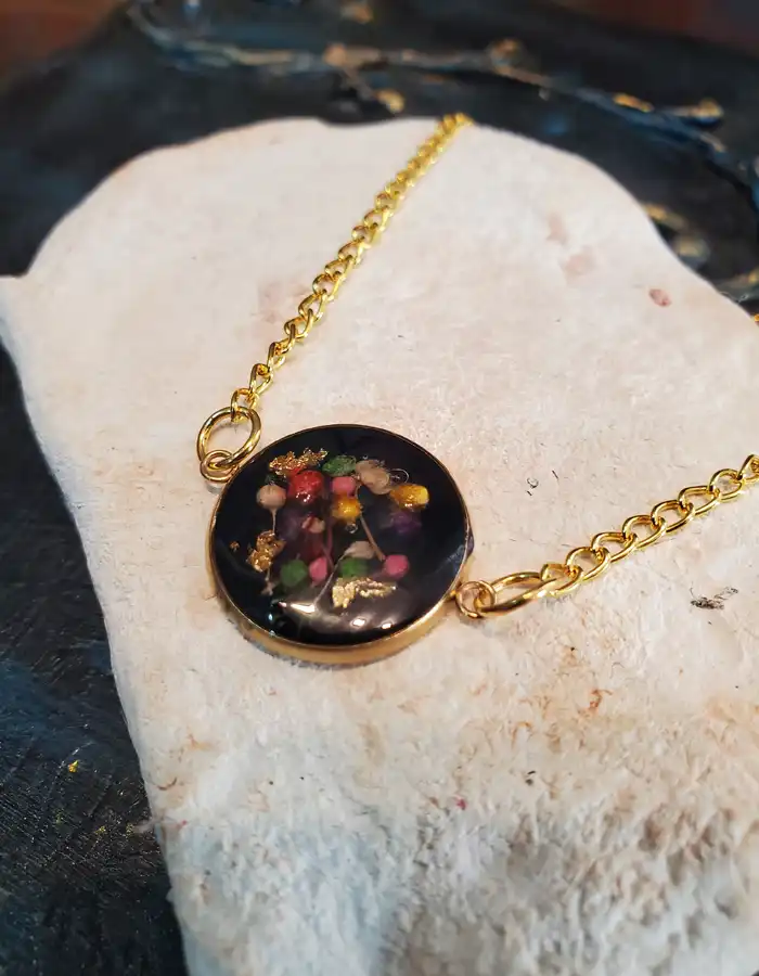 Handcrafted Resin Bracelet - Mehfil-e-Gul