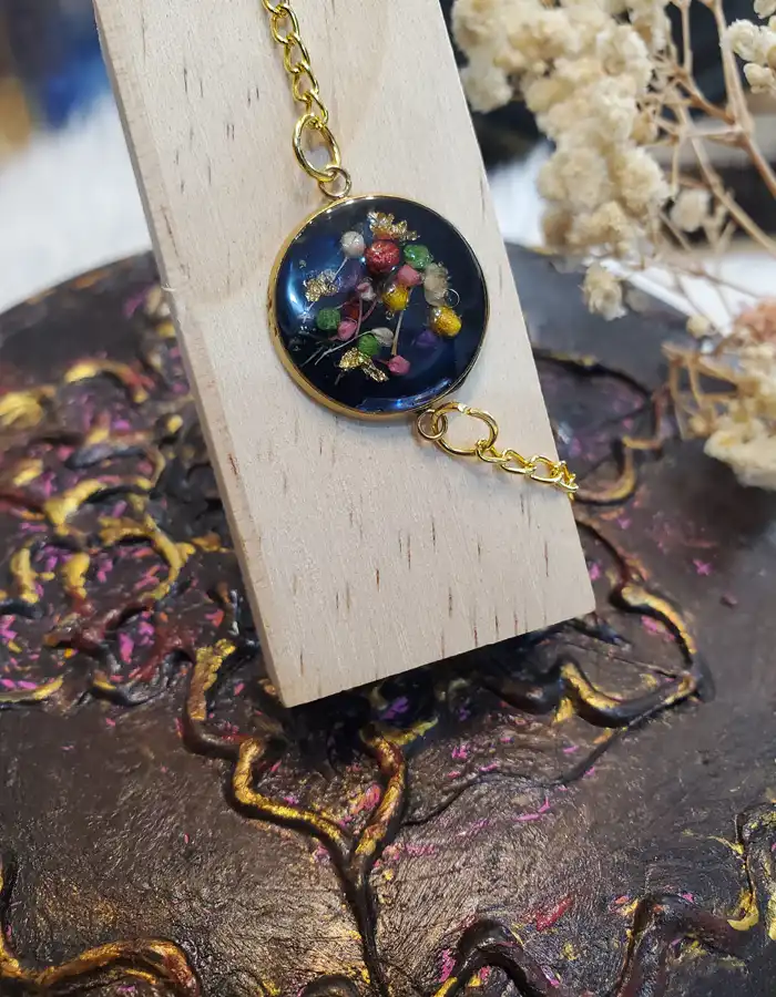 Handcrafted Resin Bracelet - Mehfil-e-Gul