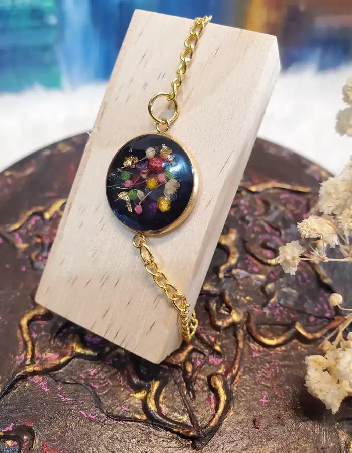 Handcrafted Resin Bracelet - Mehfil-e-Gul