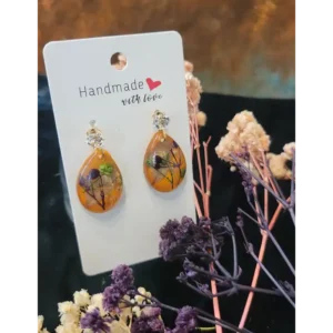 Handcrafted Resin Earrings - Botanical Rites