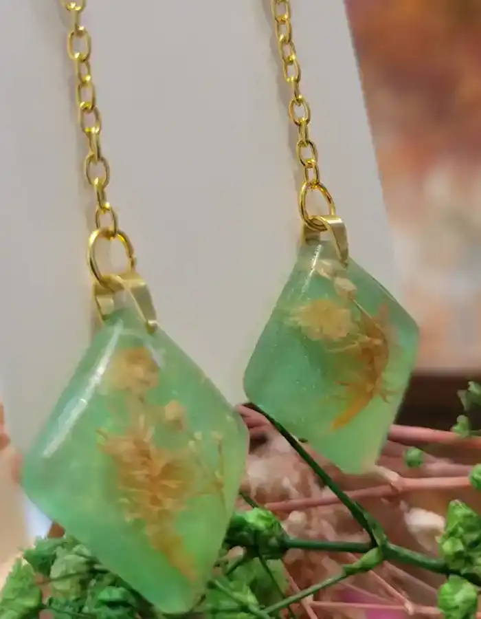 Handcrafted Resin Earrings - Sylvan Prism