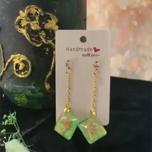 Handcrafted Resin Earrings - Sylvan Prism 7x9