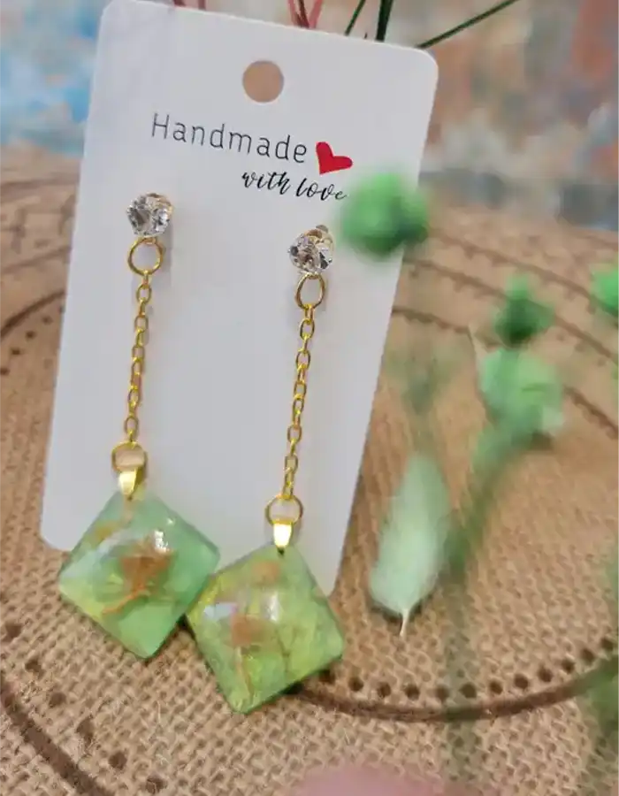 Handcrafted Resin Earrings - Sylvan Prism