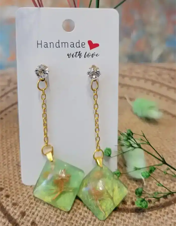 Handcrafted Resin Earrings - Sylvan Prism