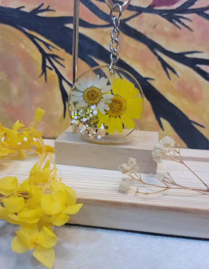 Handcrafted Resin Keychain - Pressed Whimsy