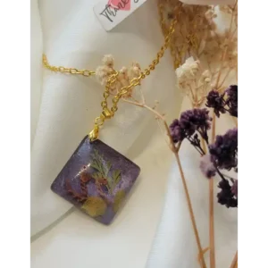 Handcrafted  Resin Pendant - Zar-e-Gul