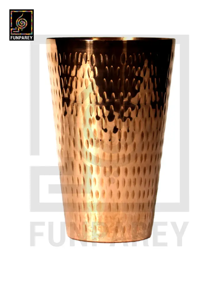 Handmade Heavy Copper Glass With Chisled Design