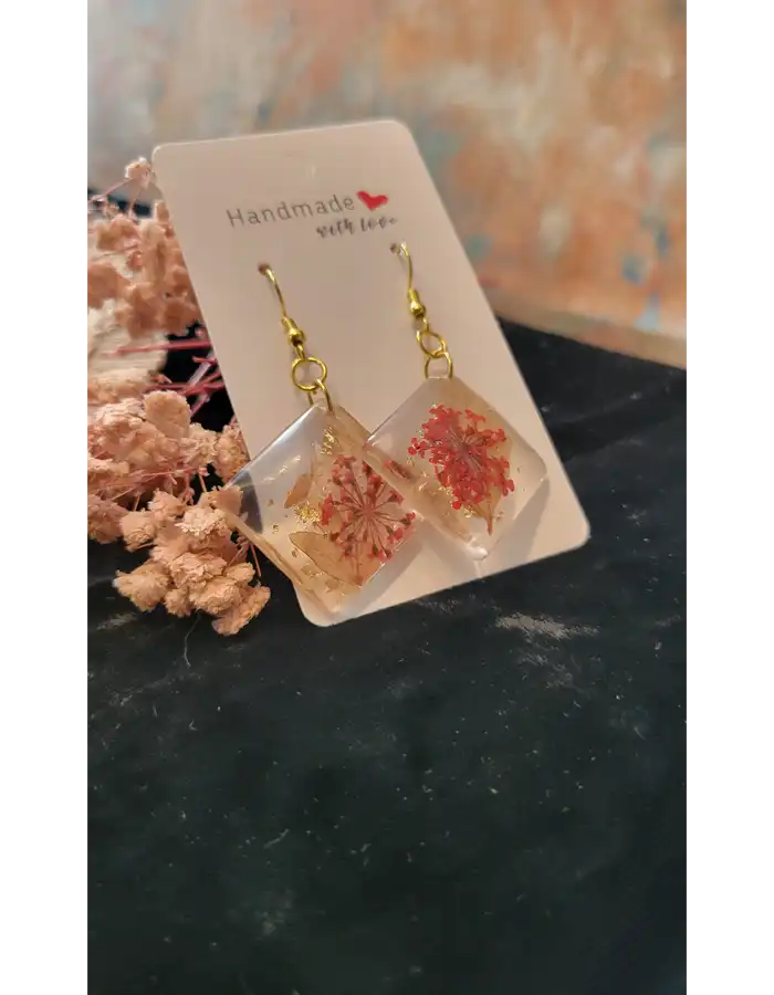 Handmade Resin Earrings - Poetic Contrast