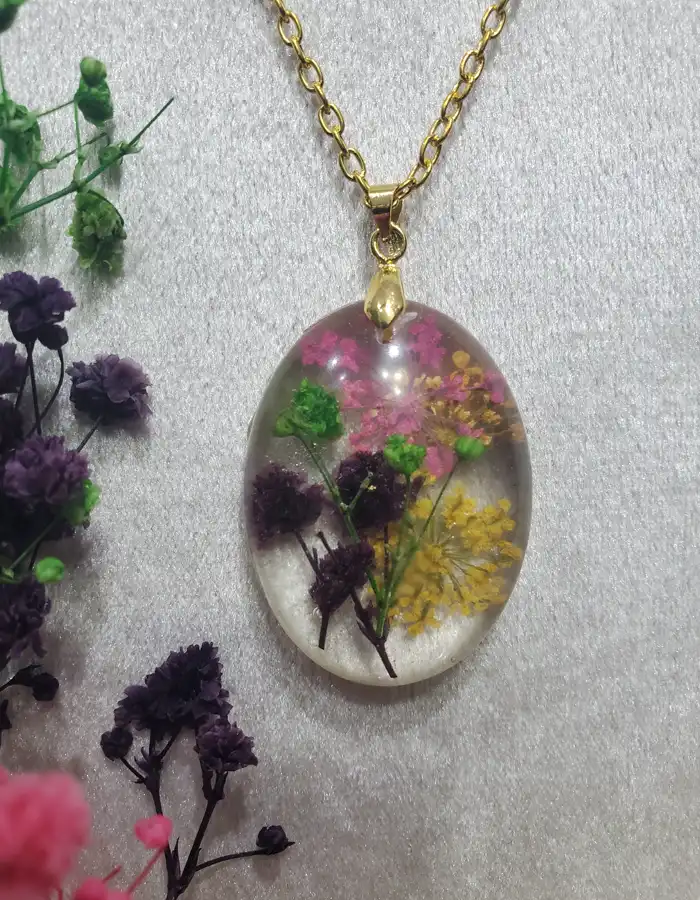 Handmade Resin Pendant - Garden Prism