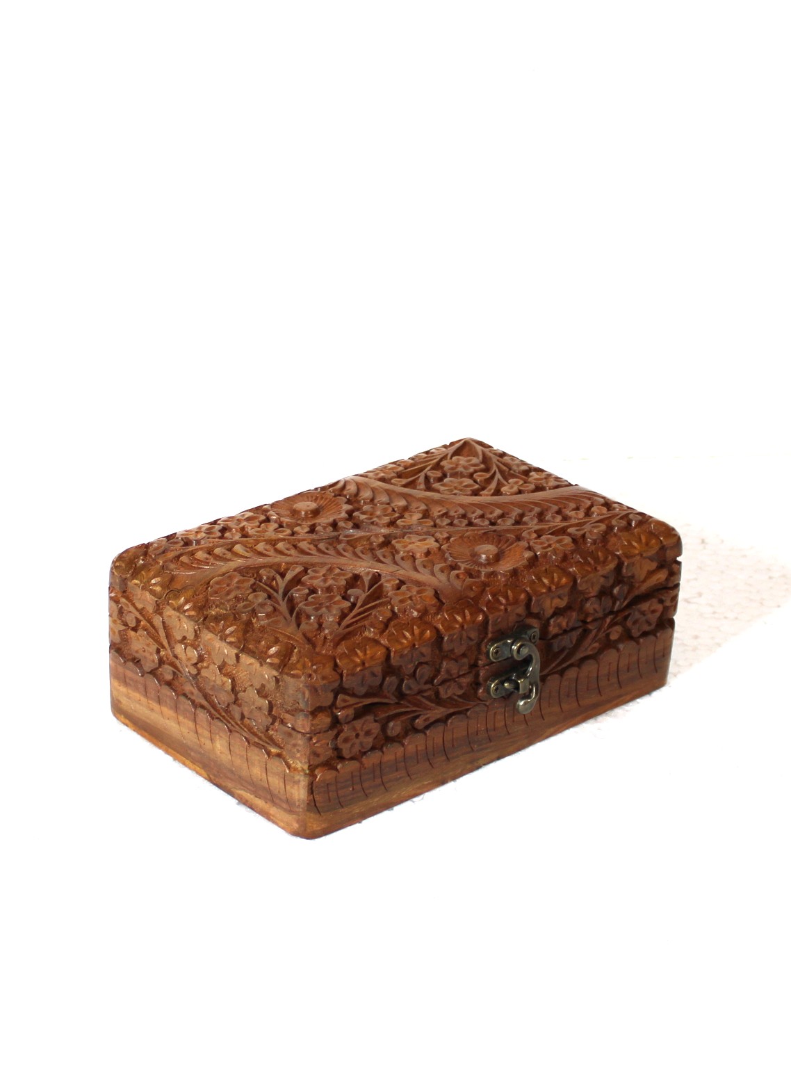 Hand Carved Wooden Jewelry Box 8/5 Splendid