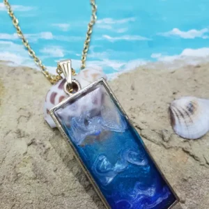 Lagoon Bloom Resin Pendant