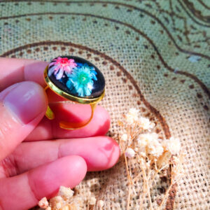 Midnight Bloom Floral Ring