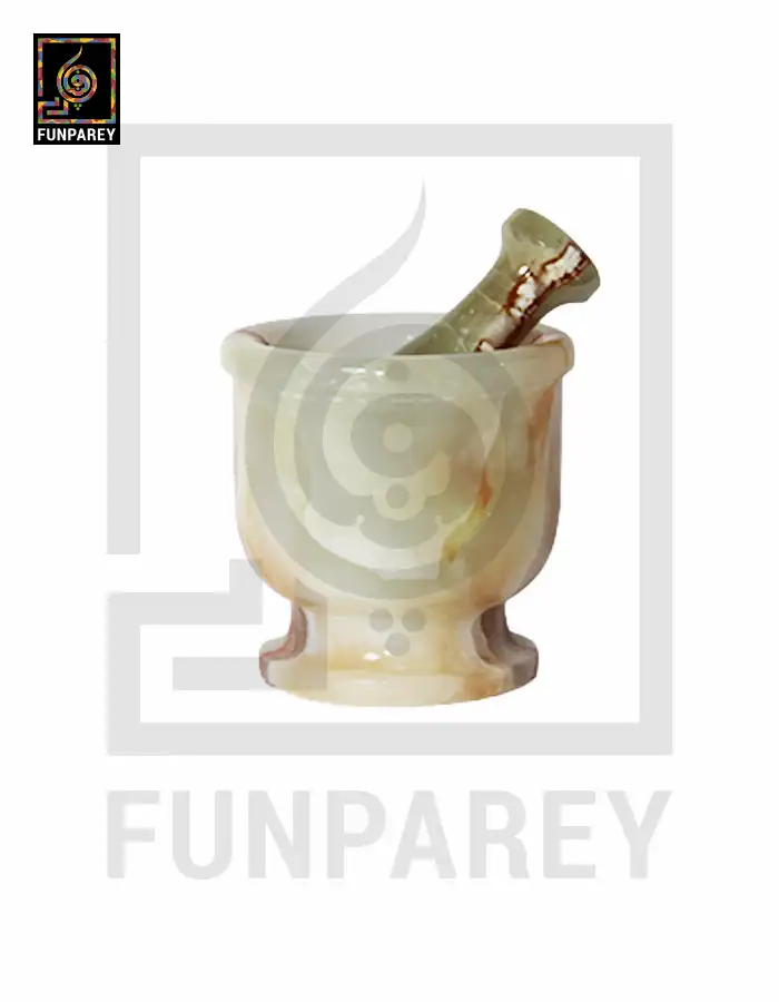 Onyx Stone Mortar & Pestle 3 inch Natural White