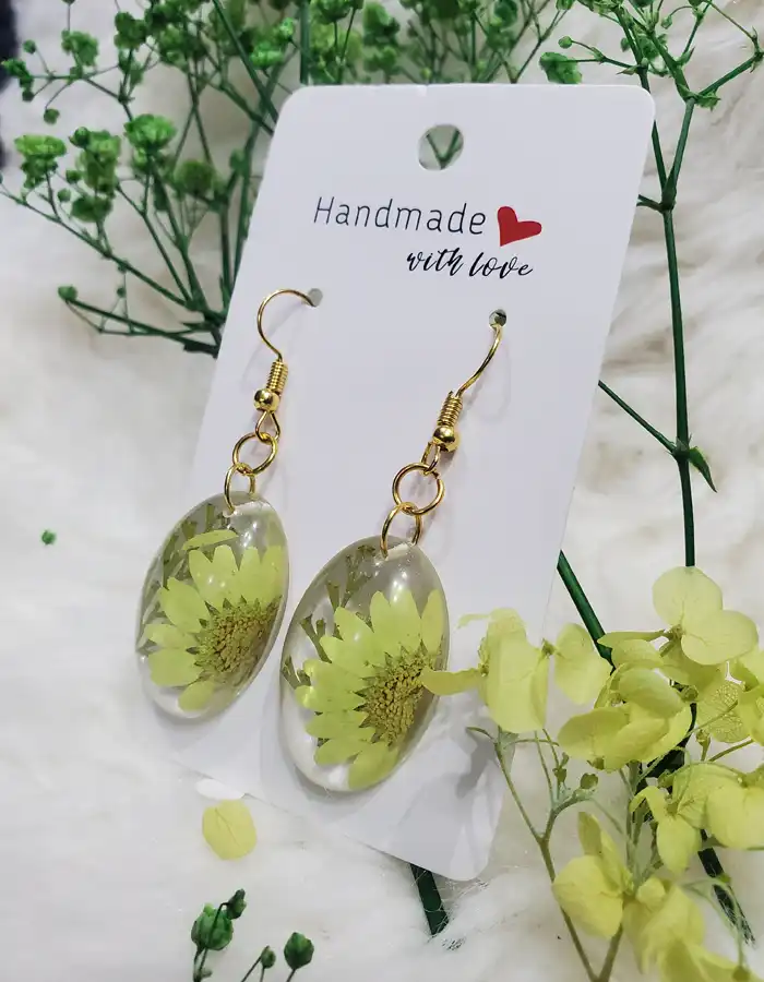 Oval Resin Earrings - Sunpetal Tears