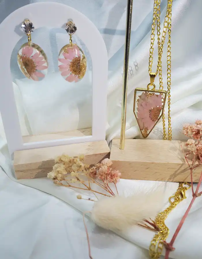 Resin Jewellery Set Earrings & Pendant