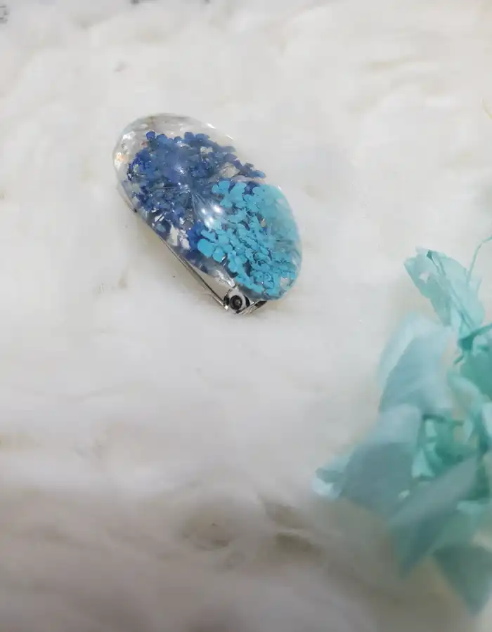 Resin Made Scarf Pin - Blue Thistle Dream
