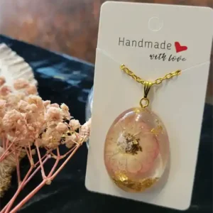 Resin Pendant - Floral Inlay 7x9