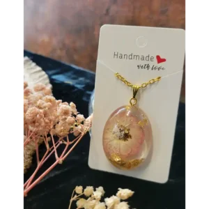 Resin Pendant - Floral Inlay