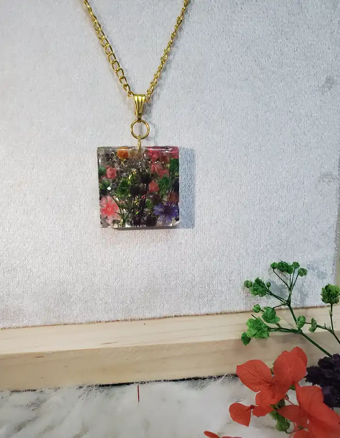 Square Resin Pendant - BlushNest