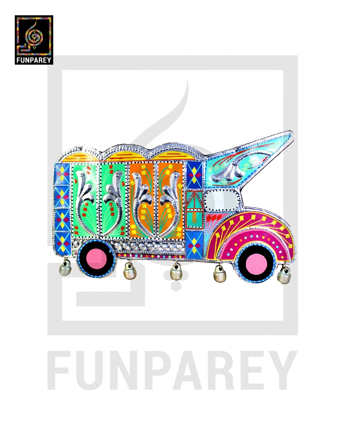 Handmade Truck Art Chamak Patti Wall Hanging Plate Truck Model Large
