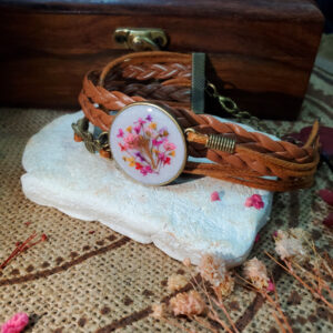 Whispering Wilds Leather Strap Bracelet