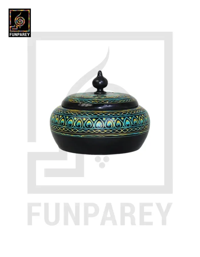 Wooden Candy Bowl 4″ with Naqshi Art – Celadon