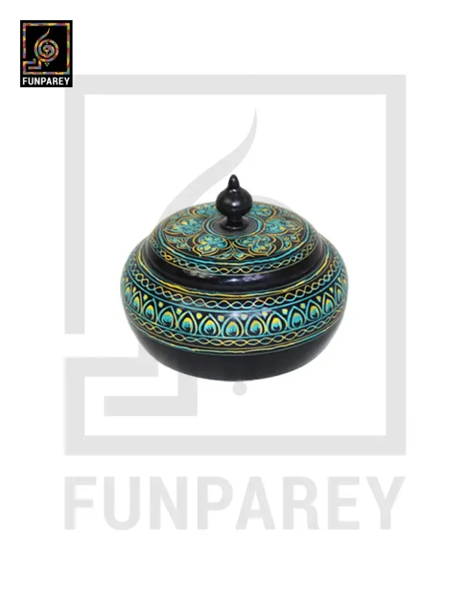 Wooden Candy Bowl 4″ with Naqshi Art – Celadon