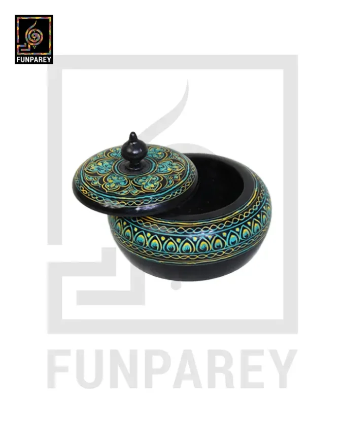 Wooden Candy Bowl 4″ with Naqshi Art – Celadon